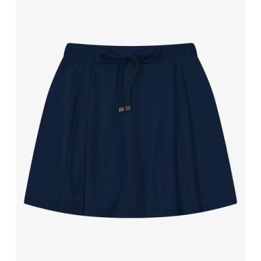Imagem de Shorts Saia Feminino Molecotton De Viscose Minty Azul, 16, Azul