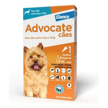Imagem de Antipulgas Advocate Cães 4 A10 Kg Com 01 Pipeta 1,0ml - ELANCO
