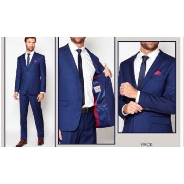 Imagem de Ternos Masculino Slim Costume Alfaiataria Azul Royal
