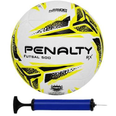 Imagem de Bola Futsal Penalty Rx 500 + Bomba de Ar, Branco, Amarelo, Preto