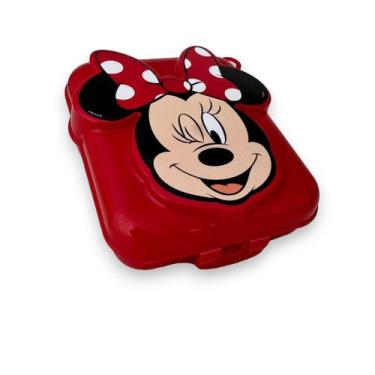 Imagem de Sanduicheira Infantil Minnie Mouse 3D Vermelha Escola Relevo - Plasúti