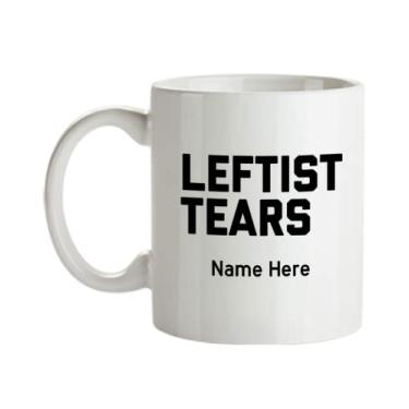 Imagem de Caneca de café personalizada Leftist Tears - Caneca de café com lágrimas de canhoto - Presente para canhoto - de esquerda - Caneca de café de 325 ml