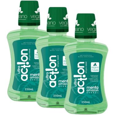 Imagem de Kit Antisséptico Bucal Ultra Action Menta Amazon 250ml com 3 unidades