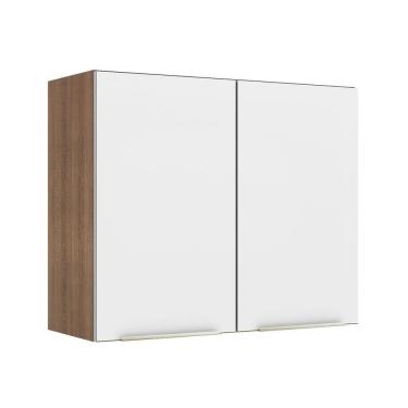 Imagem de Armário Aéreo Madesa Lux 80 cm 2 Portas - Rustic/Branco Veludo
