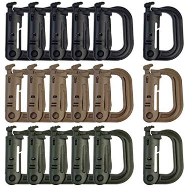 Imagem de Topbuti 18 peças de clipes molle com trava de anel D Grimlock multiuso para pendurar alça de correia mochila tática Molle