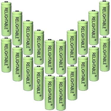 Imagem de RELIGHTABLE Baterias recarregáveis NiMH AA/AAA 600mAh 1,2V para luzes solares, luzes de jardim e controles remotos (20 pilhas AA 600mAh)
