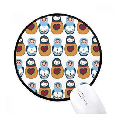 Imagem de DIYthinker Pôster de boneca Rússia Matryoshka cultura country mousepad desktop escritório tapete redondo para computador