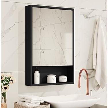 Imagem de Armário De Banheiro Superior Com Espelho Preto Gaia