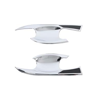 Imagem de Capa de tigela de maçaneta de porta, 4 peças de tampa de tigela de maçaneta de porta ABS de carro para Yaris VIOS XP150 2013-2018 (prata)
