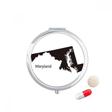 Imagem de Maryland America Caixa de armazenamento de medicamentos com contorno do mapa dos EUA
