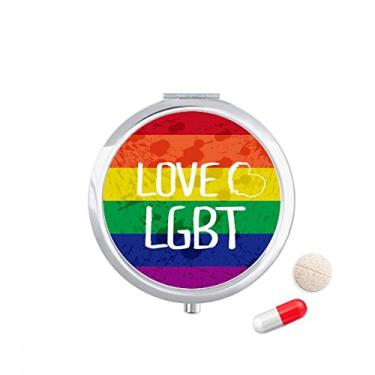 Imagem de Estojo de comprimidos de coração Love LGBT com tinta arco-íris, caixa de armazenamento de remédios