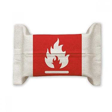 Imagem de Bolsa de linho de algodão com marcador de aviso quadrado vermelho fogo