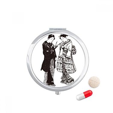 Imagem de Caixa de armazenamento de remédios com desenho japonês estilo japonês, caixa de armazenamento de remédios