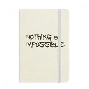 Imagem de Caderno com citação Nothing Is Impossible capa dura para diário clássico A5