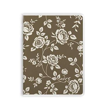 Imagem de Caderno de flores com desenho de rosas e capa de goma