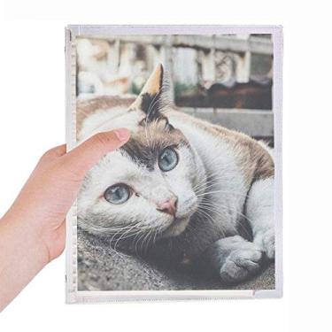 Imagem de Caderno de fotos de gato colorido com desenho de folhas soltas diário recarregável de papelaria