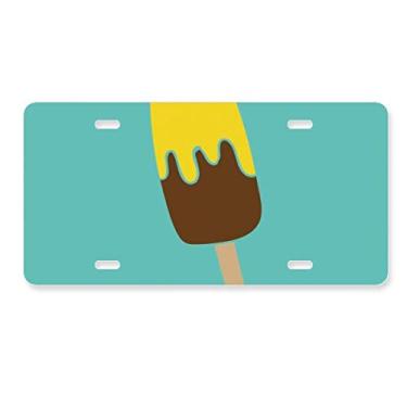 Imagem de DIYthinker Placa de licença amarela marrom chocolate doce sorvete decoração aço inoxidável automóvel