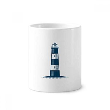 Imagem de Lighthouse Navigation Military Ocean Porta-caneta escova de dentes copo de cerâmica branca 355 ml