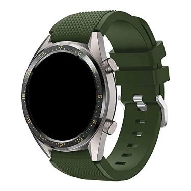 Imagem de Pulseira Silicone 22mm compatível com Galaxy Watch 3 45mm - Galaxy Watch 46mm - Gear S3 Frontier - Amazfit GTR 47mm - Amazfit GTR 2 - Marca LTIMPORTS (Verde Militar)