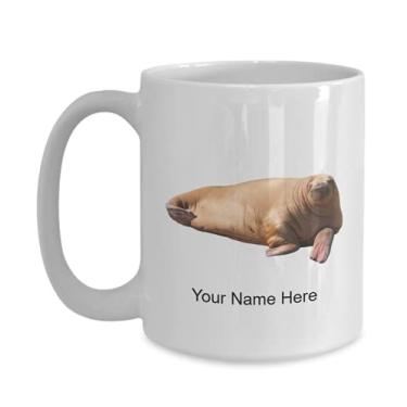 Imagem de Caneca de morsa personalizada, copo de café de morsa, ideia de presente de morsa, copo de morsa personalizada, caneca de morsa personalizada - caneca de café de 425 g