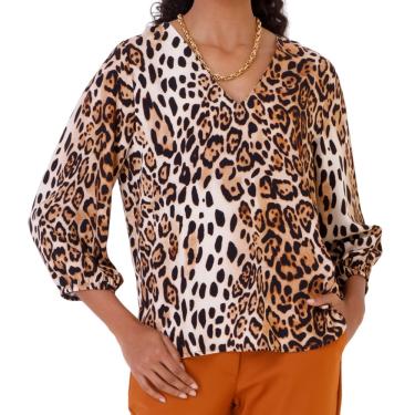 Imagem de Blusa Feminina Seiki Viscose Onça Marrom - 42110