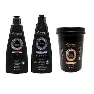 Imagem de Kit Arvensis Cosméticos Naturais Cachos Naturais Ondulados e Cacheados Alta Fixação (03 Produtos)