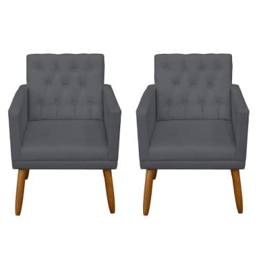 Imagem de Kit 2 Poltronas para Sala de estar recepção clinica salão de Beleza Tecido suede resistente confortável Poltrona MOBLAN Decortaiva para sala de Estar Moderna em Destaque Estofada Poltronas