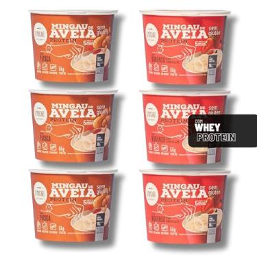 Imagem de Mingau de Aveia Proteico Morango com Chocolate & Paçoca Sem Açúcar, Sem Glúten e Sem Lactose - 06 UNIDADES (pronto em 05 minutos)