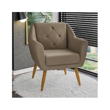 Imagem de Poltrona Matrix Doca com Pés de Madeira e Revestida em Veludo Turquey