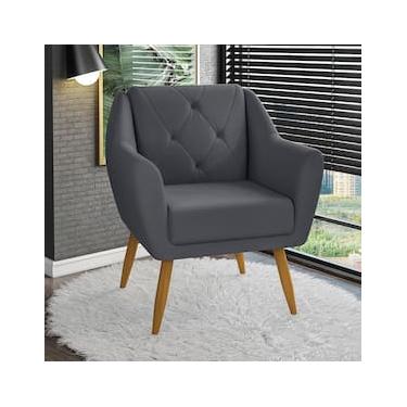 Imagem de Poltrona Matrix Doca com Pés de Madeira e Revestida em Veludo Turquey