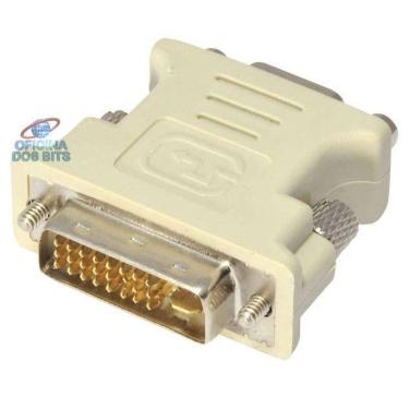Imagem de Adaptador Conversor DVI-I para VGA - Dual Link - 24+5 Pinos (DVI-I M X VGA F)