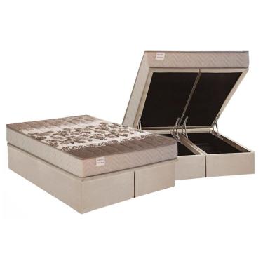 Imagem de Conjunto Box Baú Queen: Colchão Molas Kappesberg MasterPocket Ensacadas Essencial Bronze + Base CRC Suede Clean(158x198)