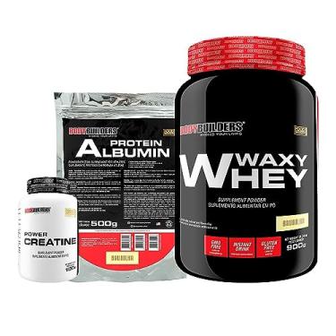 Imagem de Kit Waxy Whey 900g + Power Creatina 100g + Albumin 500g - Bodybuilders Sabor Baunilha