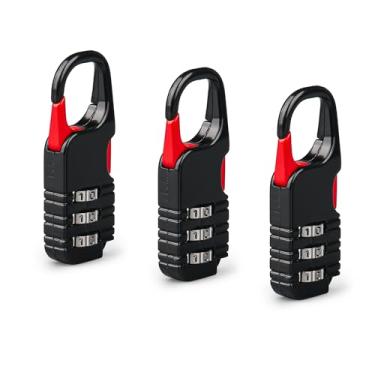 Imagem de Mini cadeado combinado, BARRYSAIL 3 peças mini fechaduras para crianças adolescentes mochila escolar diário de viagem, preto