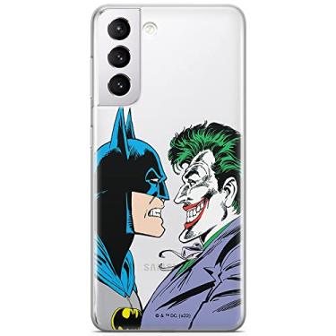 Imagem de ERT GROUP Capa de celular para Samsung S21 Plus, padrão DC original e oficialmente licenciado, Batman e Coringa 005, parcialmente transparente