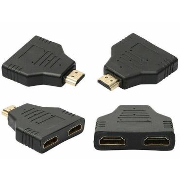 Imagem de Duplicador de sinal hdmi imagem adaptador duplo 1 a 2 saídas