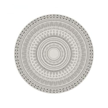 Imagem de Tapete redondo para poltrona, tapete macio antiderrapante, cor clara, decoração de sala de estar, lavável, vestiário, flanela, 1.200 cm, 78,74 pol.