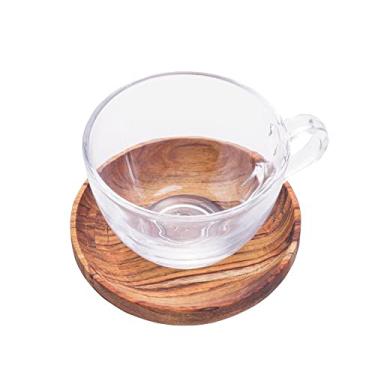 Imagem de CONJUNTO 6 XÍCARAS CHÁ COM PIRES MADEIRA TECA 190ml