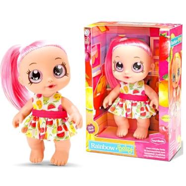 Imagem de Boneca Rainbow Baby Moranguinho Frutinha 100% Vinil Zoiuda Cabelo Vermelho Original na Caixa Bambola