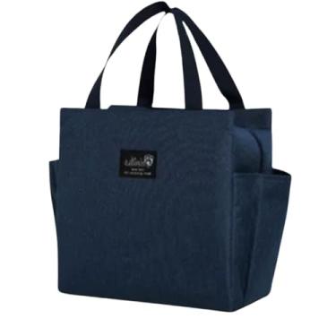 Imagem de Bolsa Térmica Grande Marmita Lanche Saúde Forrada, 4 Cores Disponíveis, Resistente à Água, Com Zíper, Para Viagem, Acampamento, Caminhada, Ciclismo (Rosa) (Preto)