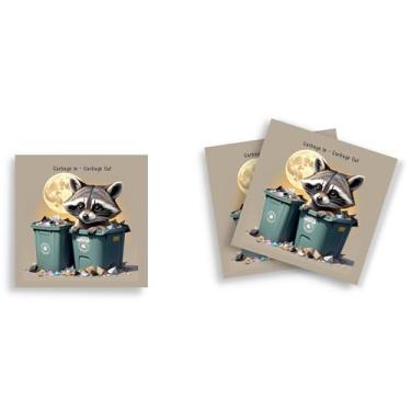 Imagem de Butler in the Home Sticky Notes Pacote com 12 unidades de 7,6 cm x 7,6 cm, 50 folhas por bloco, guaxinim fofo em lata de lixo, blocos de notas engraçados fofos papel planejador de diário (12)