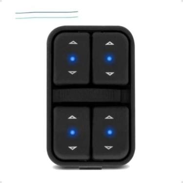 Imagem de Interruptor Vidro Elétrico Agile Celta Quadruplo Led Azul - Pexcel