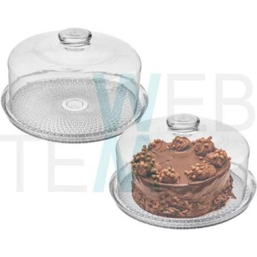 Imagem de Kit 2 Boleiras de Vidro com Tampa Vitazza Prato 28cm para Bolo, Doce, 