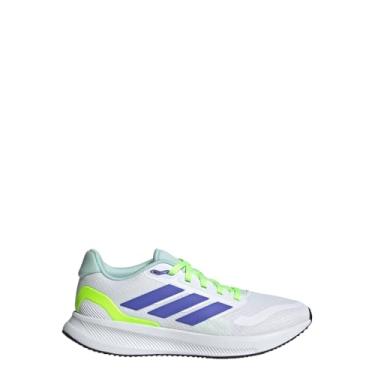 Imagem de adidas Tênis infantil unissex Runfalcon 3.0 (criança grande), Branco/azul cobalto/limão lúcido, 18