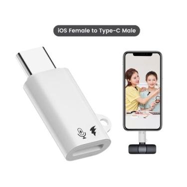 Imagem de Interface OTG Lightning Para Tipo-C Coversor Para Microfone de Lapela 
