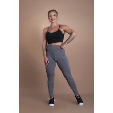 Imagem de Conjunto Feminino Fitness Calça Legging Lisa Básica Cintura Alta E Top