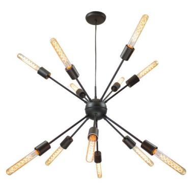 Imagem de Pendente Sputnik Atom Preto + 12 Lampadas Filamento de carbono 110V T3