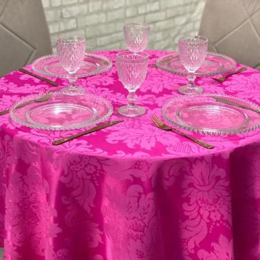Imagem de Toalha de Mesa Jacquard Redonda para Festas Buffet Eventos - MUMUDECOR