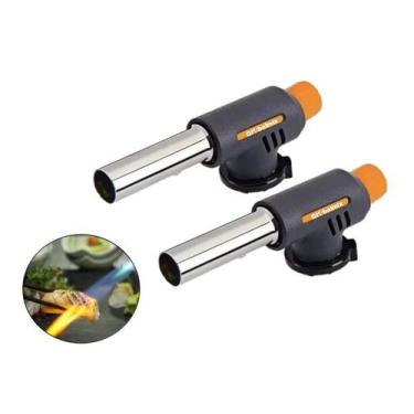 Imagem de Kit 2 maçarico portatil controle de chama manual cozinha culinário gou