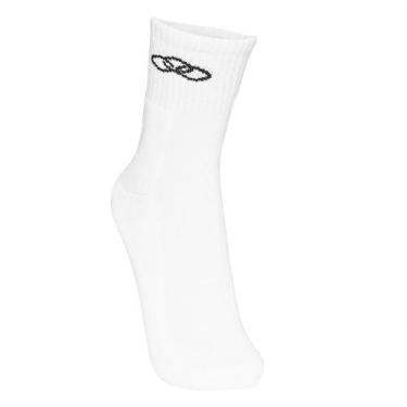 Imagem de Meia Cano Médio Olympikus Masculina, Branco, 39-44